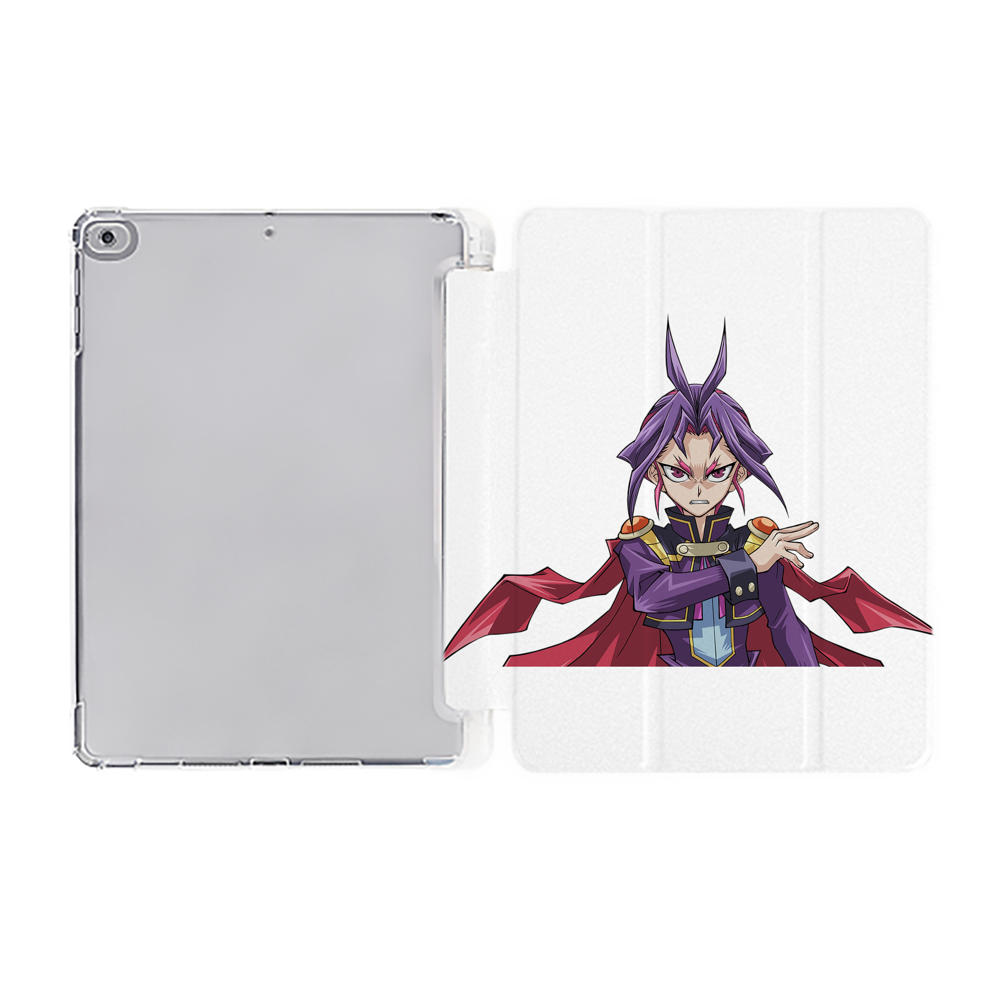 （画像用） 遊☆戯☆王 Yu-Gi-Oh! IPad ケース ペン収納付き 三つ折りスタンド PUレザー×シリコン 対応機種9.5/10.5/10.9インチ